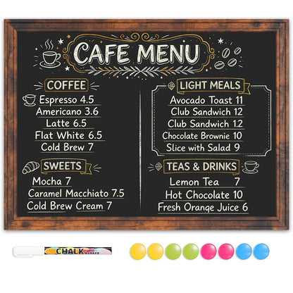 Magnetic Chalkboard 24"x18", 36"x24" Large Blackboard, Hanging Chalk Board for Wall Rustic Blackboard Hanging Chalkboards