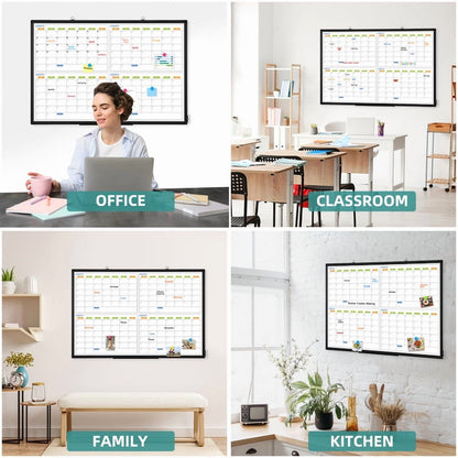 4 Monthly Calendar Whiteboard Magnetic Dry Erase Calendar Whiteboard 4 Month White Board Calendar