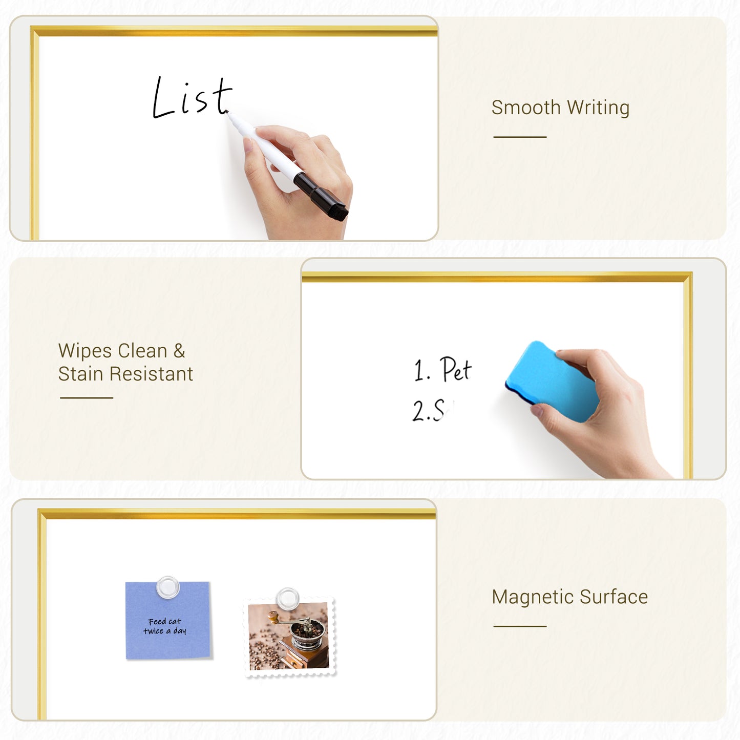 Linen Bulletin Board Whiteboard Combo 24"X18" Dry Erase Cork Board Combo Whiteboard