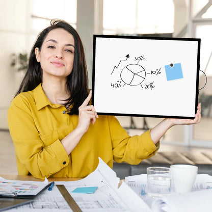 Dry Erase White Board for Wall, 12" x 16" Small Magnetic Portable Double-Sided Whiteboard