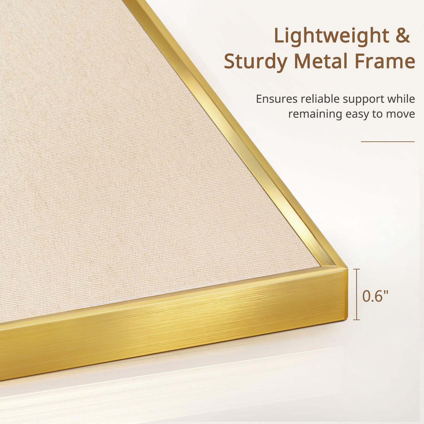 Bulletin Board with Linen Cork Board for Wall Poster Board, Beige