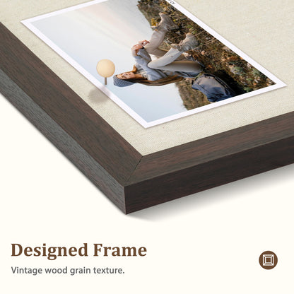 Bulletin Board Beige Cork Board with Linen, 18"x 24" Double Sided Corkboard Bulletin Board