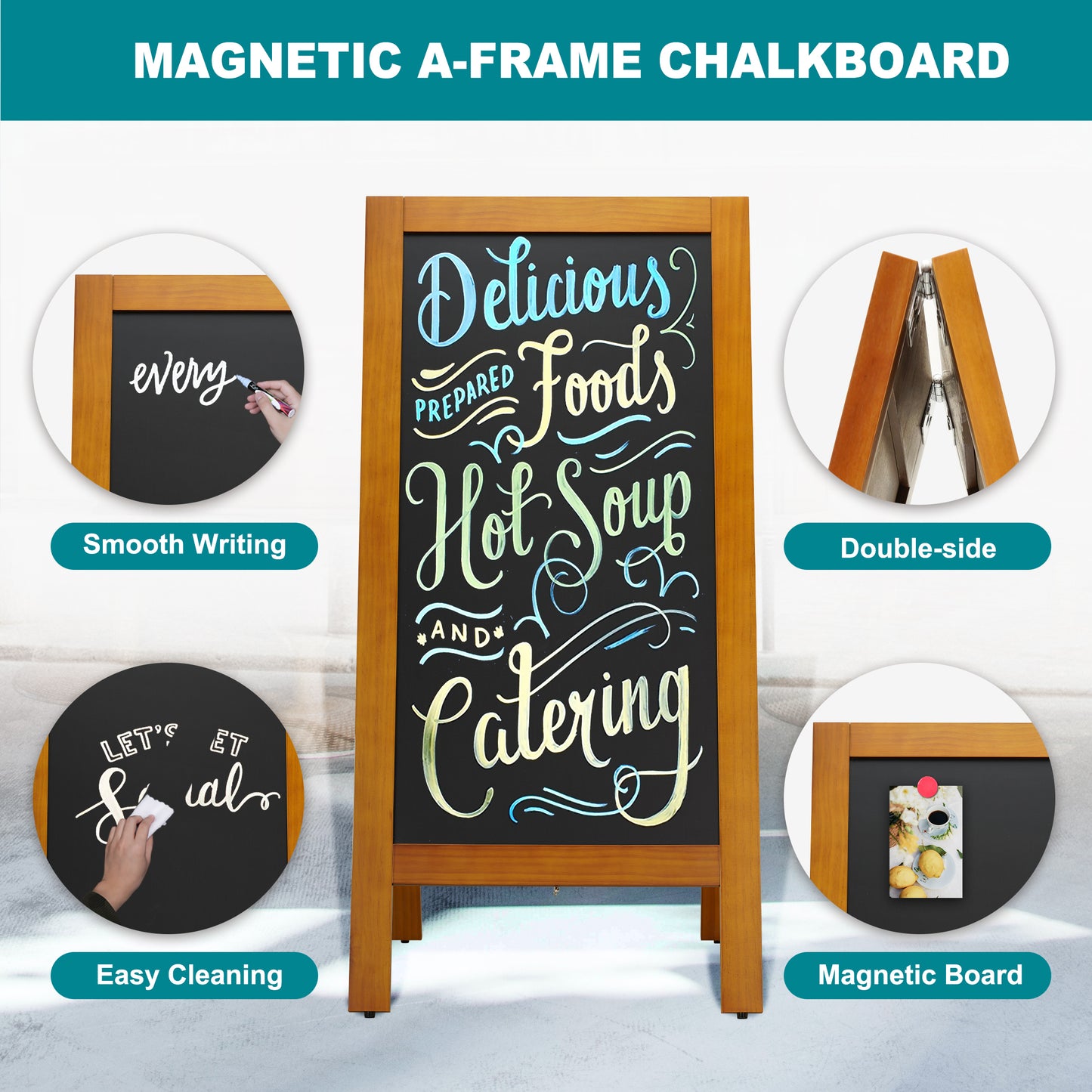 Wooden Sandwich Board Signs Outdoor A Frame Chalkboard Sign