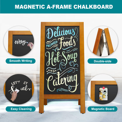 Wooden Sandwich Board Signs Outdoor A Frame Chalkboard Sign