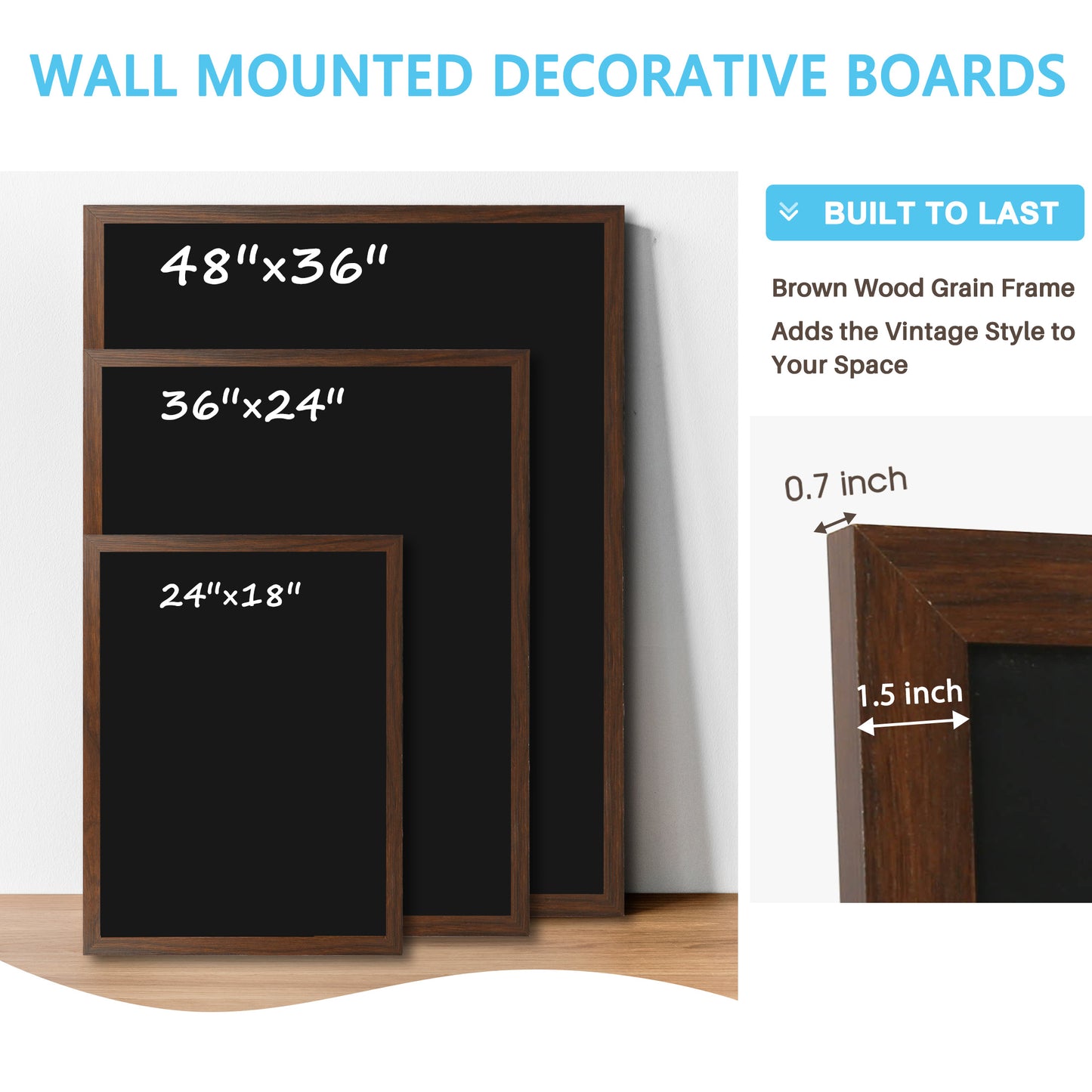 Chalkboard for Wall, Magnetic  Large Chalk Board Menu Board for Kitchen, 2 Markers 8 Magnets