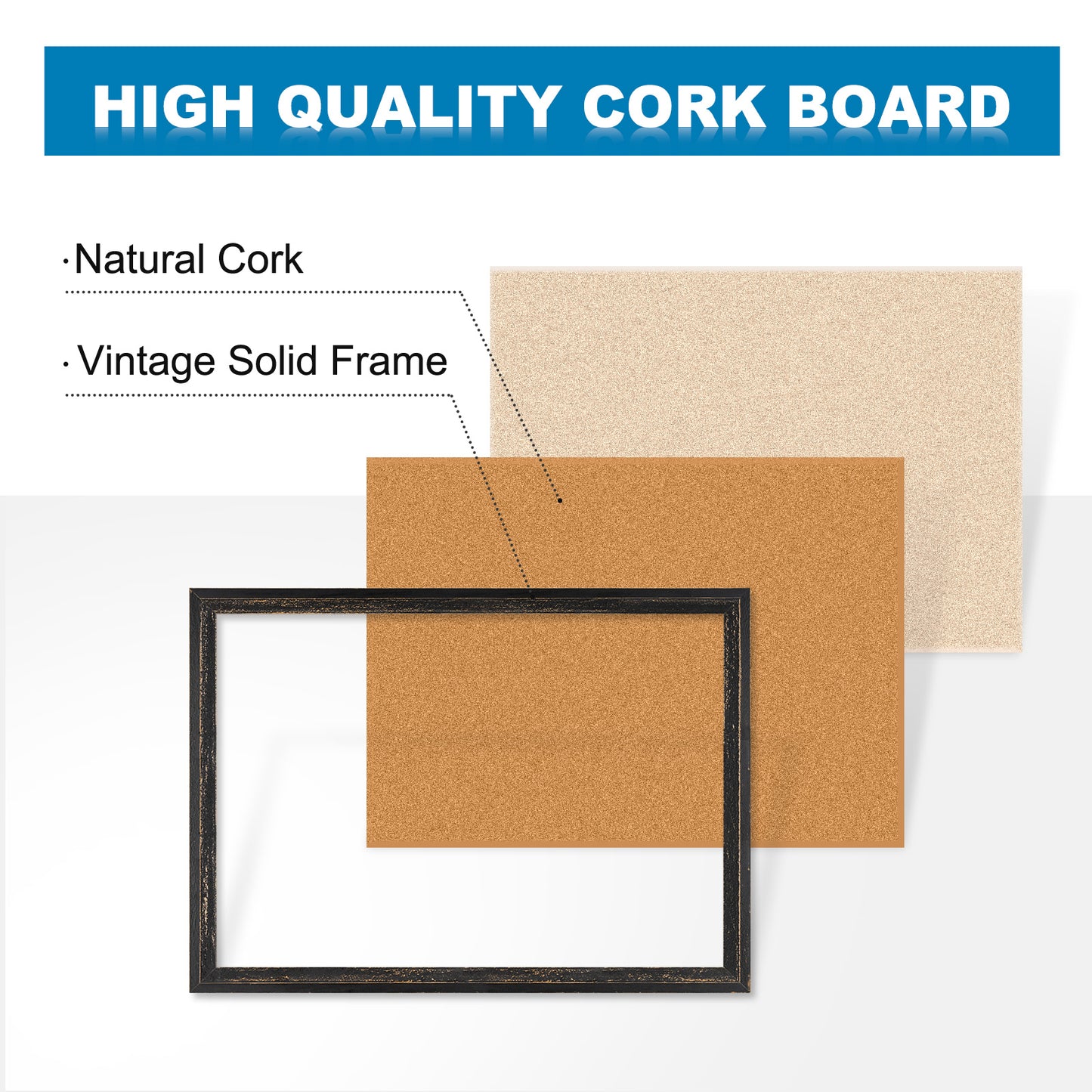 Bulletin Board-Cork Board-MDF Black frame cork board