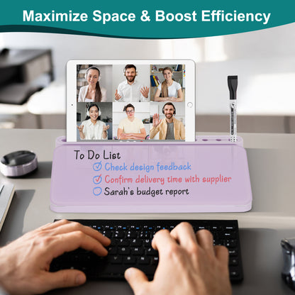 Glass Desktop Whiteboard Desktop Desk Dry Erase Board with Drawers