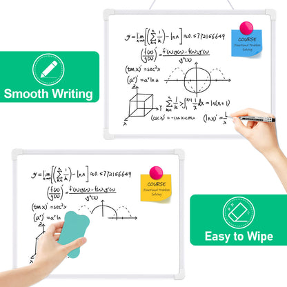 Magnetic White Board Dry Erase 16" x 12" Hanging Sign Portable Writing Dry Erase Whiteboard