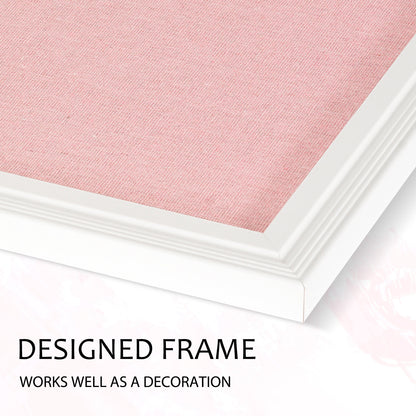 Pink Bulletin Board Pink Cork Board with Linen Corkboard Bulletin Board for Wall Decor White Wood Framed
