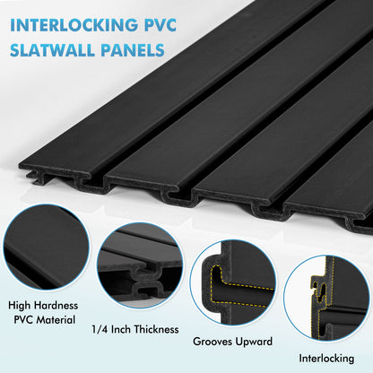 8 ft x 4ft Garage Storage PVC Slatwall Panels 8 sqft Wall Panels Garage Wall Organizer Storage System