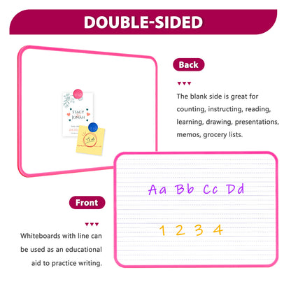Writing Board Handheld Whiteboard 12"x8" Small White Board, Pink
