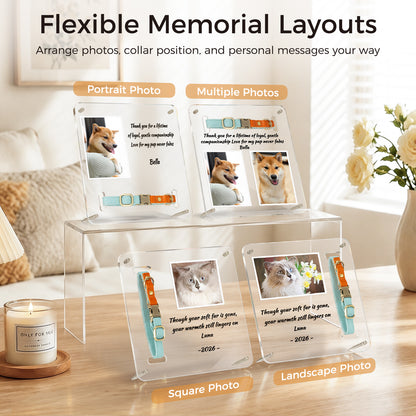 Pet Memorial Gift Tabletop Acrylic Photo Frame 9"x9" Lost Pet Sympathy Gifts Personalized Dog Cat Plaque Photo Frame