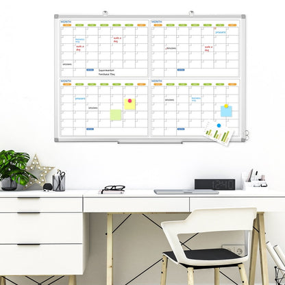 White Board Calendar Dry Erase Wall Mount 4 Monthly Calendar Whiteboard 4 Month White Board Calendar Planner Schedule Board
