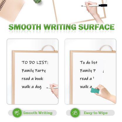 Dry Erase White Board for Wall, 12" x 16" Small Magnetic Portable Double-Sided Whiteboard