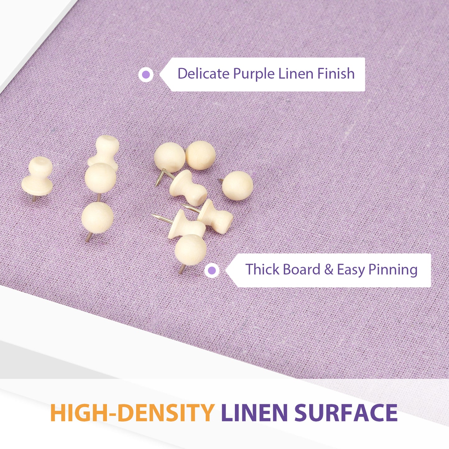 Linen Bulletin Board Poster Board 24x18 Inches Purple Linen Cork Board for Wall
