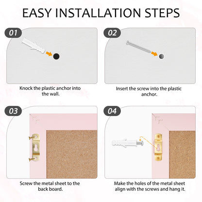 Pink Bulletin Board Pink Cork Board with Linen, Wood Framed 18"x 24" Corkboard Bulletin Board for Wall Decor