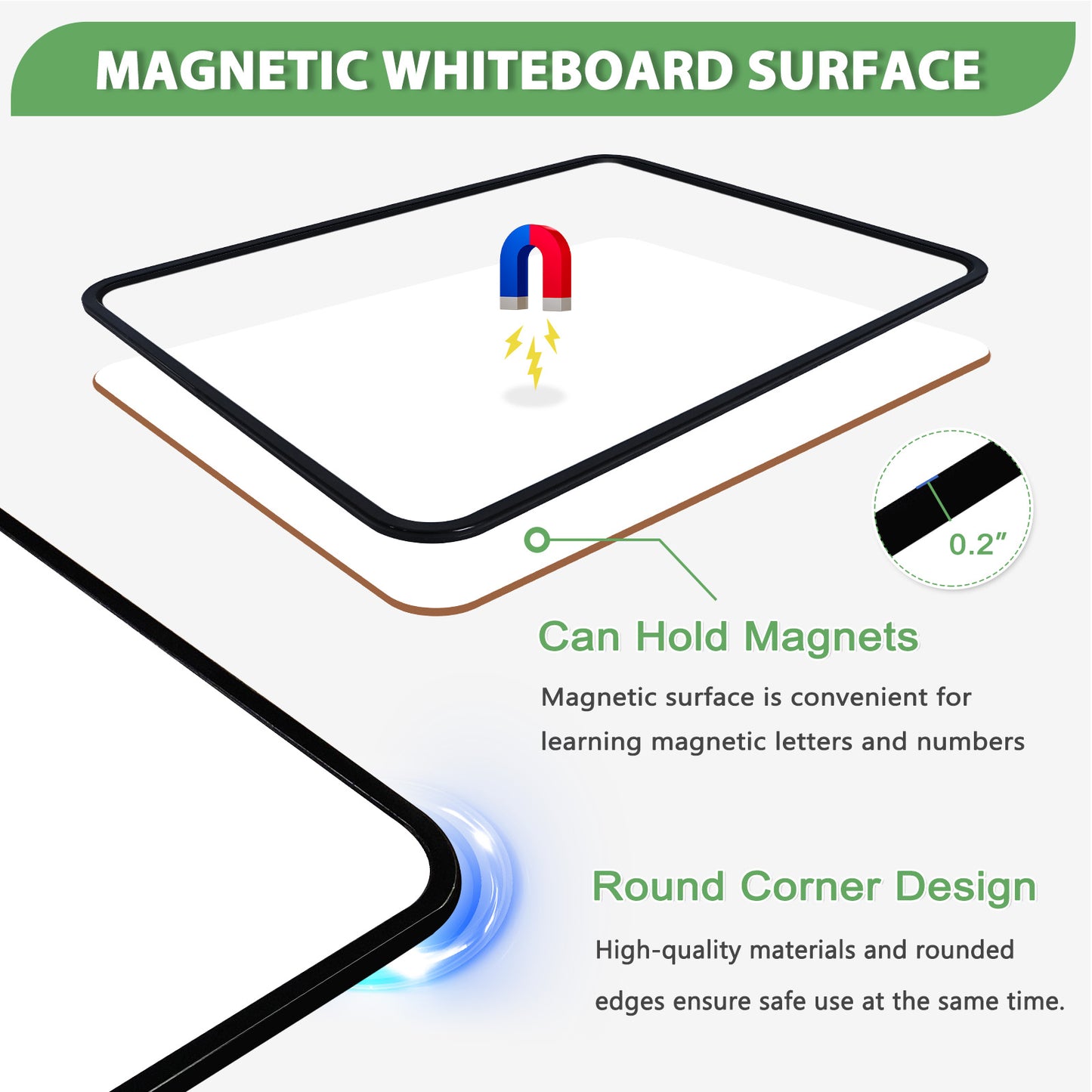 Dry Erase White Board  Portable and Double Sided Whiteboard for Drawing Writing