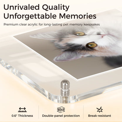Pet Memorial Gift Tabletop Acrylic Photo Frame 9"x9" Lost Pet Sympathy Gifts Personalized Dog Cat Plaque Photo Frame