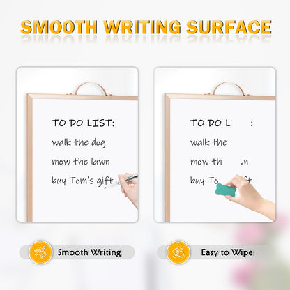 Dry Erase White Board for Wall, 12" x 16" Small Magnetic Portable Double-Sided Whiteboard