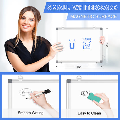 White Board 16" x 12" Magnetic Dry Erase Board for Wall & Desk