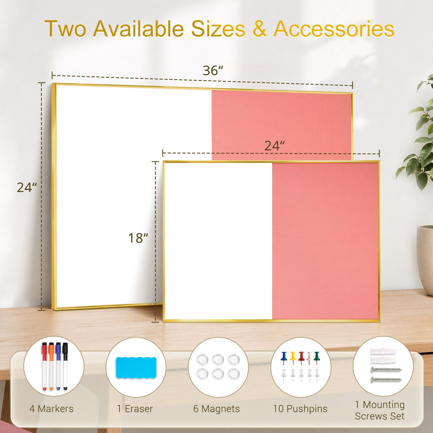 Linen Bulletin Board Whiteboard Combo 24"X18" Dry Erase Cork Board Combo Whiteboard