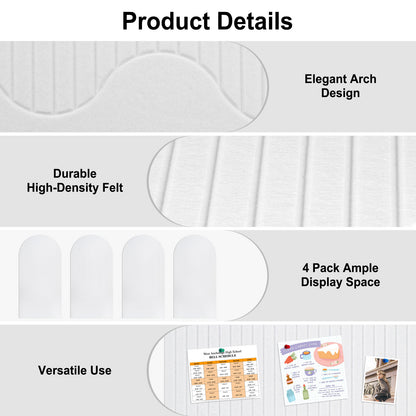 Felt Bulletin Board Push Pin Board Large Decorative Cork Boards for Walls Arch Decor Poster Board for Wall