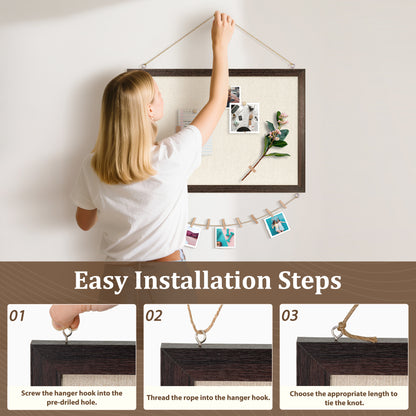 Bulletin Board Beige Cork Board with Linen, 18"x 24" Double Sided Corkboard Bulletin Board