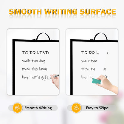 Dry Erase White Board for Wall, 12" x 16" Small Magnetic Portable Double-Sided Whiteboard
