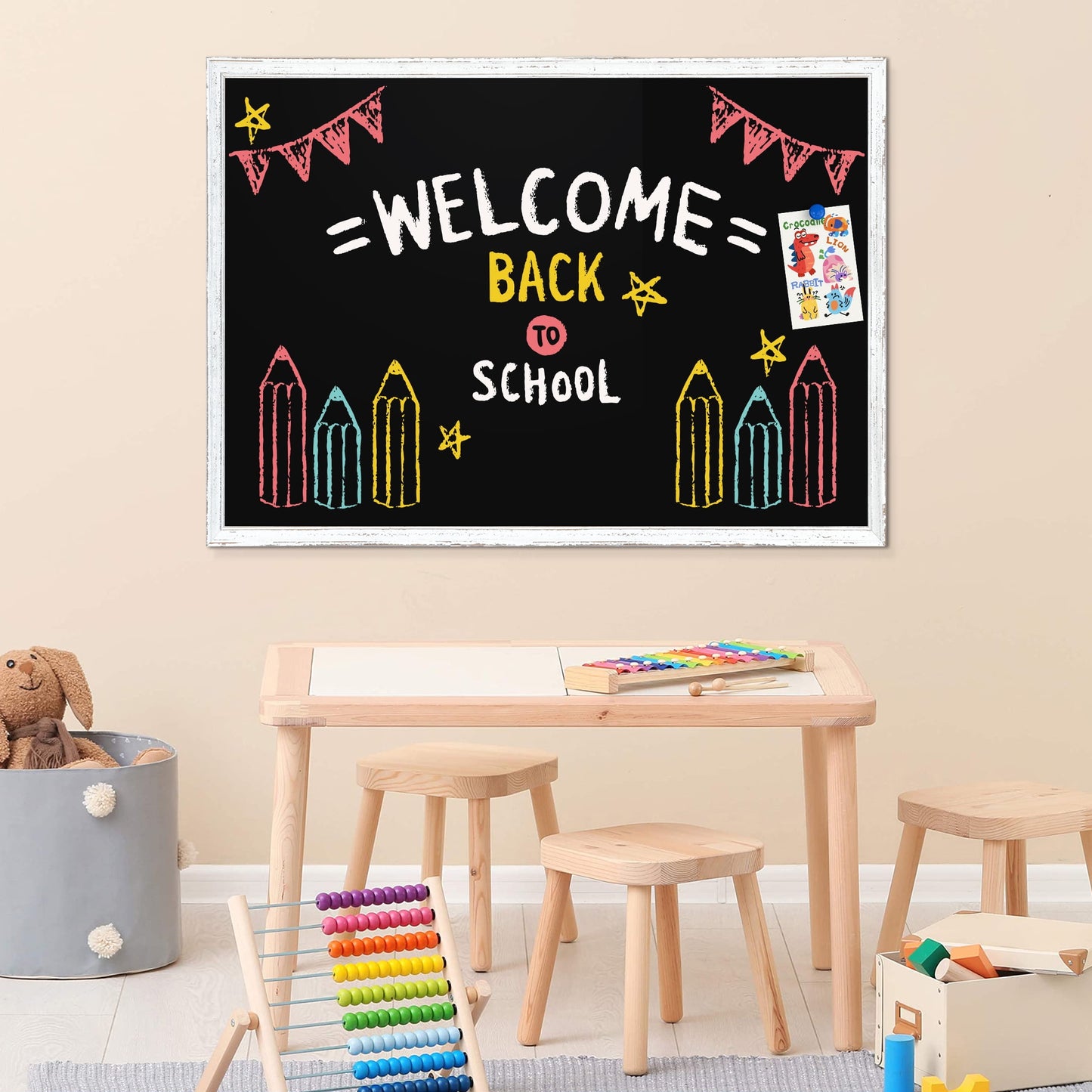 Magnetic Chalkboard Sign Board Large Chalkboard for Wall Magnetic Blackboard Hanging Chlakboard Wood Framed