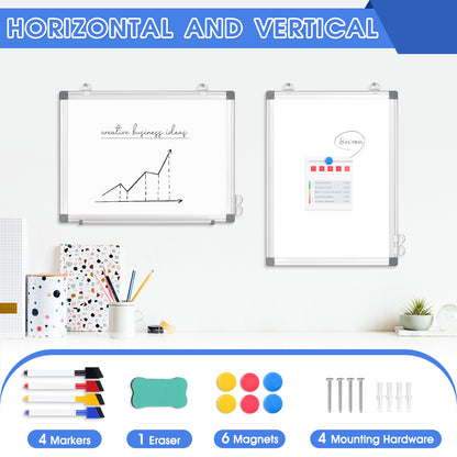 White Board 16" x 12" Magnetic Dry Erase Board for Wall & Desk