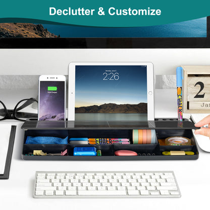 Calendar Whiteboard Desktop Glass Whiteboard with Storage Desk Board Buddy Desk Dry Erase Board