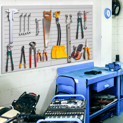 Slatwall Panels 8 ft x 4 ft Horizontal PVC Slatwall Easy Organizer Panels