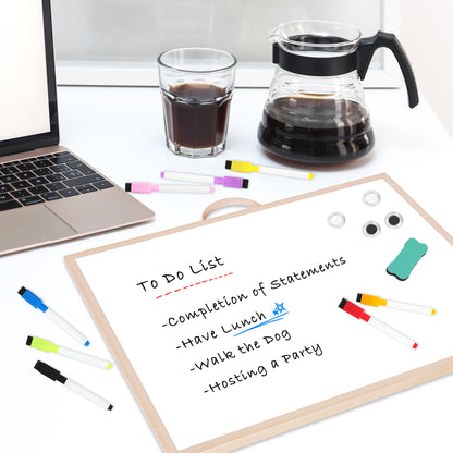 Dry Erase White Board for Wall, 12" x 16" Small Magnetic Portable Double-Sided Whiteboard