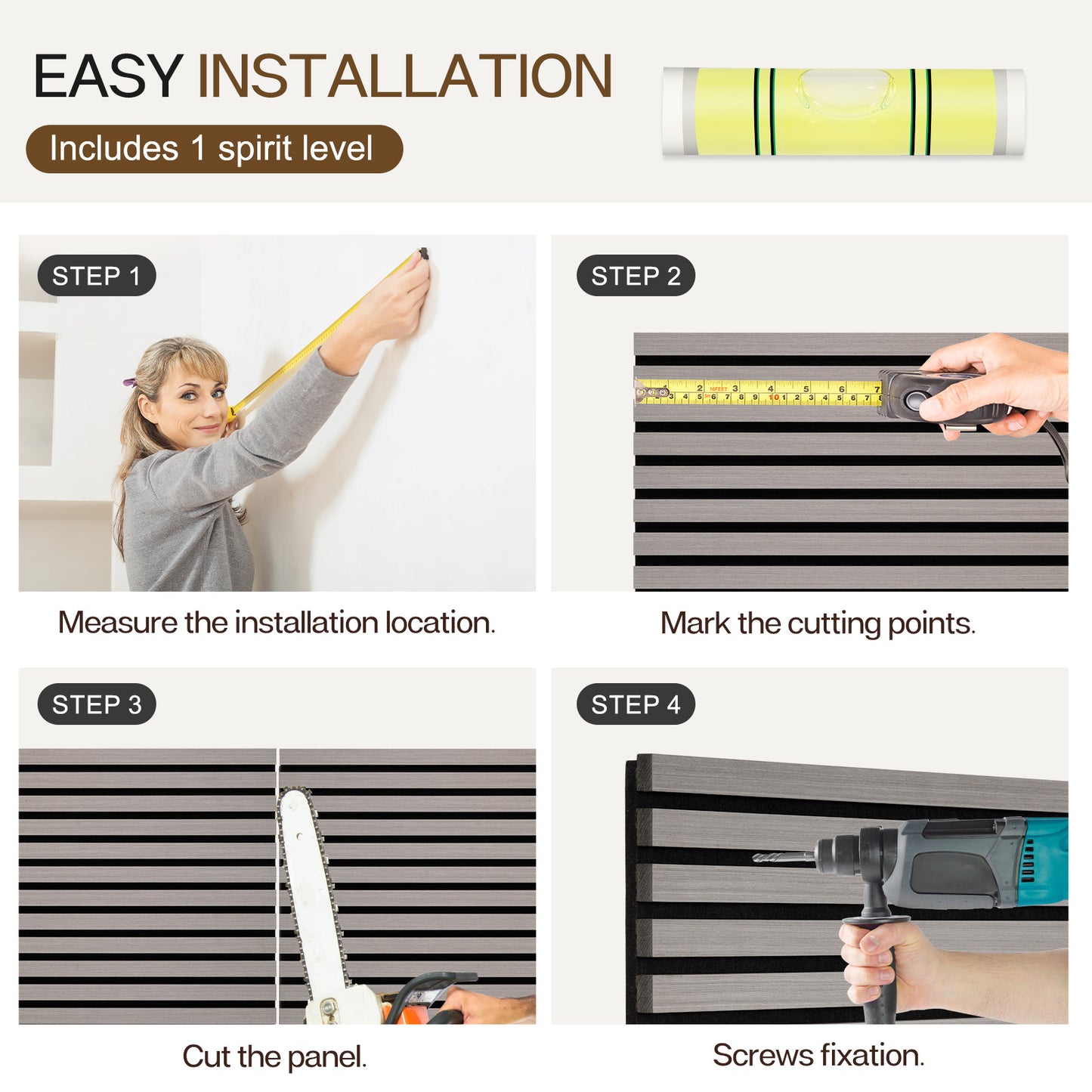 2 Pcs Acoustic Slat Wood Wall Panel, 46.45" x 23.81" Wood Slat Soundproof Wall Panel, Ash Wood