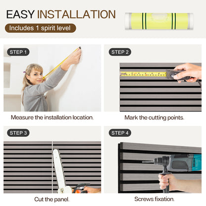 2 Pcs Acoustic Slat Wood Wall Panel, 46.45" x 23.81" Wood Slat Soundproof Wall Panel, Ash Wood