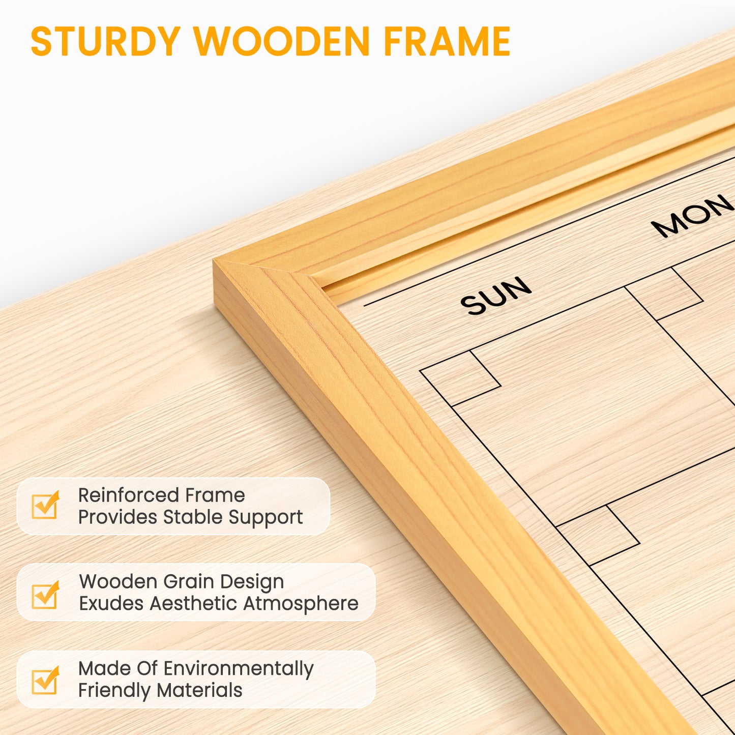 Acrylic Calendar for Wall Whiteboard, 24''x18'' Monthly Calendar Clear Dry Erase Board