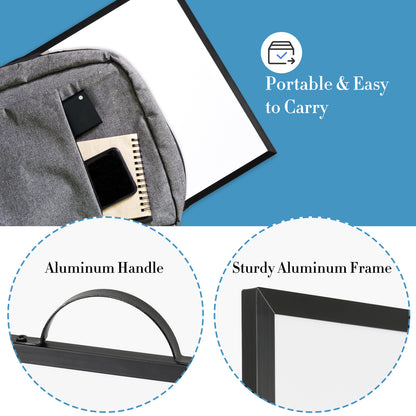 Dry Erase Board Bulletin Board Combo Vision Board, 12"x16" Combination Magnetic Whiteboard & Fabric Board