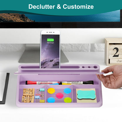 Glass Desktop Whiteboard Desktop Desk Dry Erase Board with Drawers