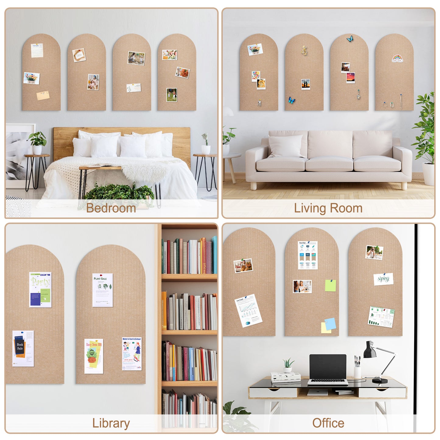 Felt Bulletin Board Push Pin Board Large Decorative Cork Boards for Walls Arch Decor Poster Boards for Wall