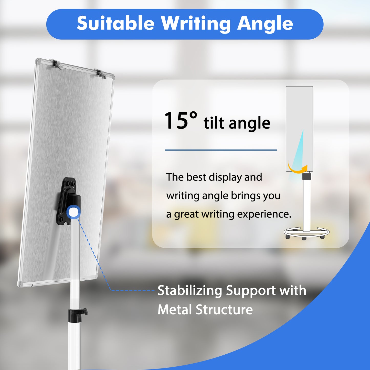 Mobile Whiteboard 36 x 24 inches Portable Magnetic Dry Erase Board, Height Adjustable 3' x 2' Standing Easel White Board