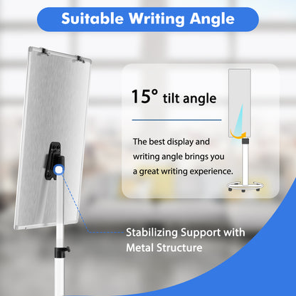 Mobile Whiteboard 36 x 24 inches Portable Magnetic Dry Erase Board, Height Adjustable 3' x 2' Standing Easel White Board