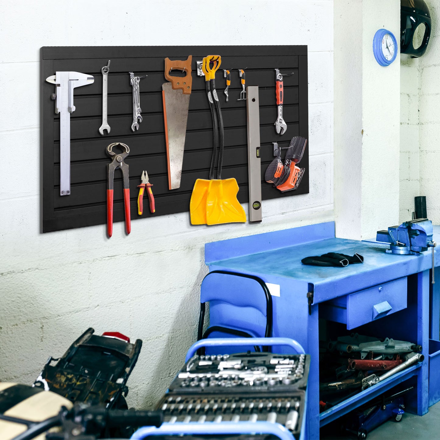 4 ft x 2ft Garage Storage PVC Slatwall Panels 8 sqft Wall Panels Garage Wall Organizer Storage System