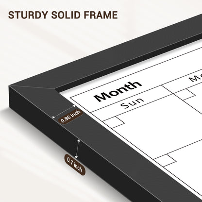 Calendar White Board Dry Erase Calendar Whiteboard 24" x 18" Wall Mount Magnetic Whiteboard Monthly Whiteboard