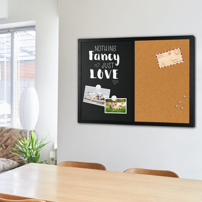Combination Chalk and Cork Board Half Cork Bulleting Board Half Dry Erase White Board Combo