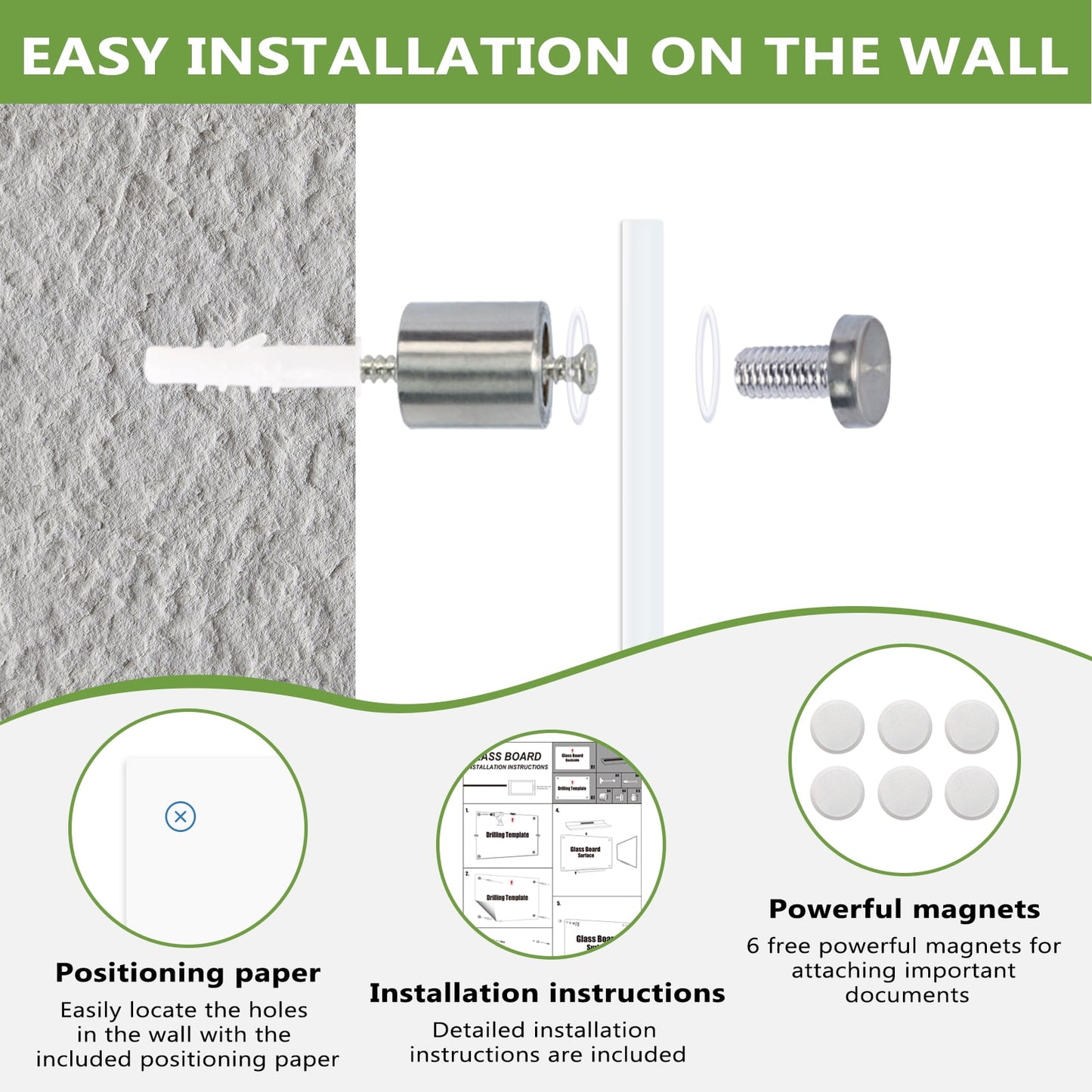 Magnetic Glass Whiteboard Glass Dry Erase Board Wall Mounted Glass Magnetic Whiteboard
