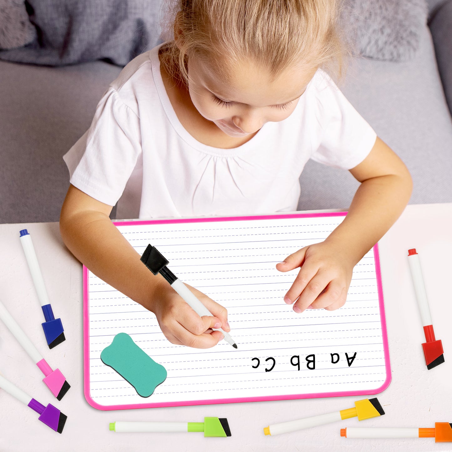 Writing Board Handheld Whiteboard 12"x8" Small White Board, Pink