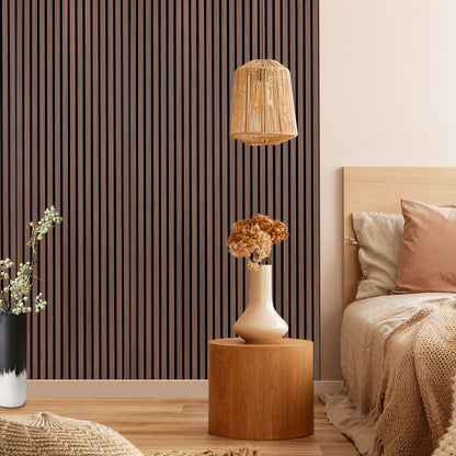 Wood Slat Acoustic Panels for Wall, 46.5" x 23.8" 2Pcs, Ebony