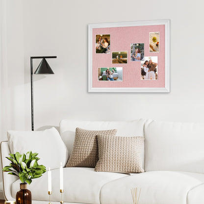 Pink Bulletin Board Pink Cork Board with Linen Corkboard Bulletin Board for Wall Decor White Wood Framed