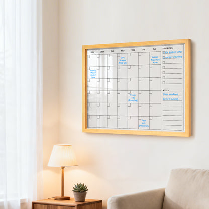 Acrylic Calendar for Wall Whiteboard, 24''x18'' Monthly Calendar Clear Dry Erase Board