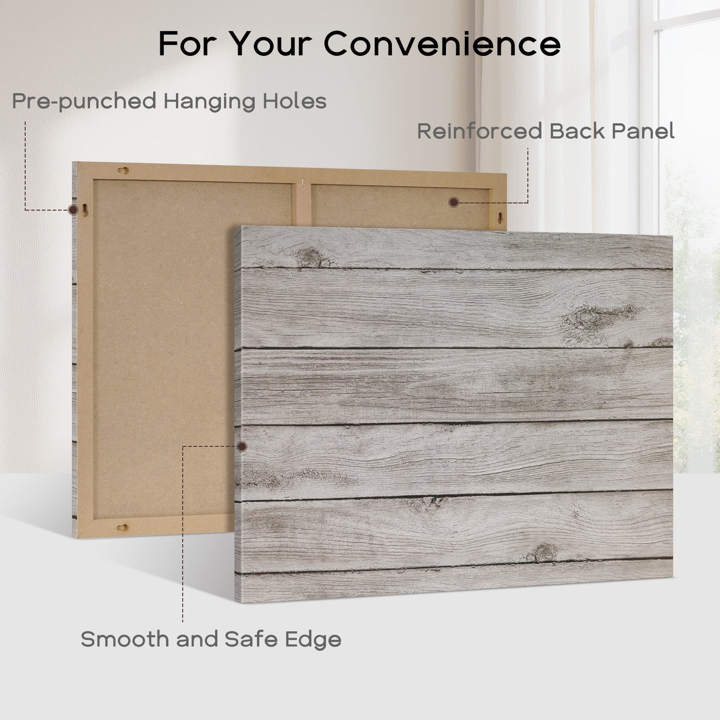 Magnetic Boards for Wall 18"x24" Wooden Planks Print Decorative White Board Magnetic Dry Erase Board, Grey Wooden Planks